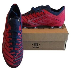 UMBRO Men's Velocita Elixir Pro FG Soccer Cleat Shoes Size 10.5 Red Blue NIB